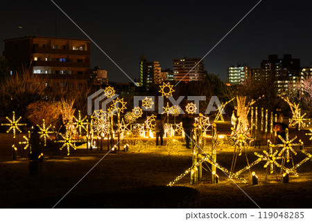 用竹燈照亮的夢幻美麗的日本庭園「舊細川刑部宅邸限定開園及紅葉彩燈」（熊本市） 119048285