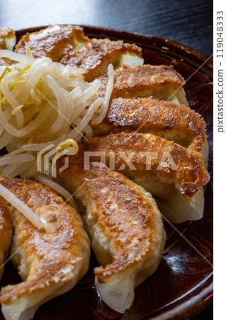 Gomi Hachichin Hamamatsu Gyoza and Bean Sprouts Fried Gyoza Close-up Shizuoka Prefecture 119048333