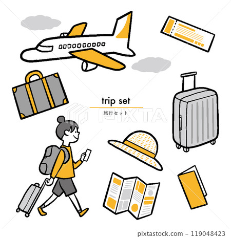 Travel-related illustration set 119048423