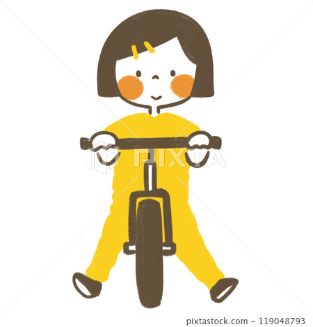 A girl riding a bicycle 119048793