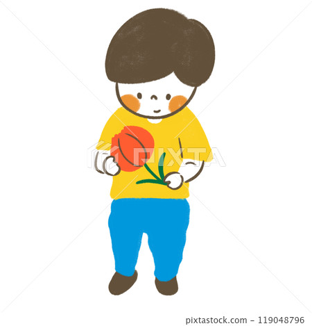 A boy with flowers 119048796