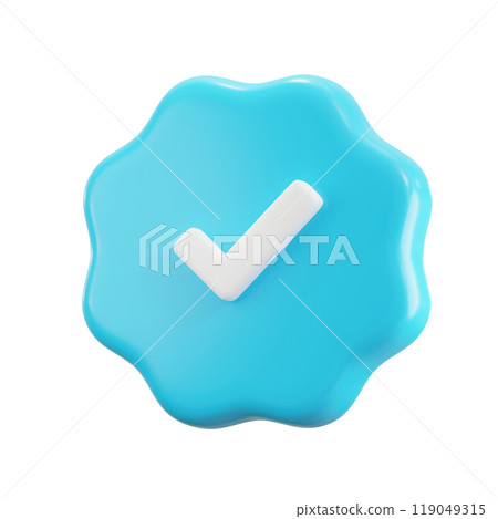 Blue Check Mark 3D Illustrations 119049315