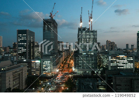 黃昏時分眺望大阪、中之島和禦堂筋 119049852