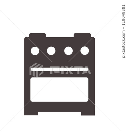 Kitchen gas stove icon vector 119049881