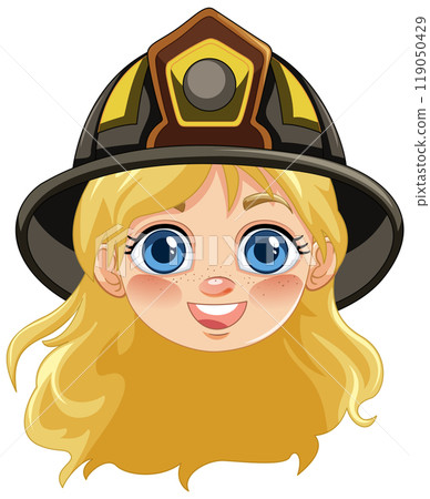 Smiling Firefighter Girl Illustration Smiling Firefighter Girl Illustration 119050429