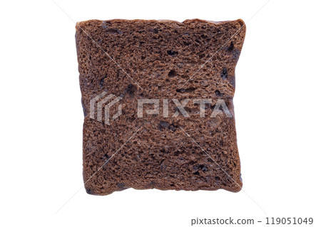A slice of chocolate chip bread isolated on white background A slice of chocolate chip bread isolated on white background 119051049