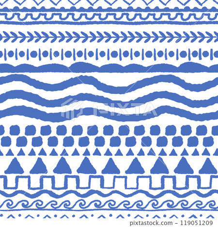 Blue Geometric Border Striped Pattern Blue Geometric Border Striped Pattern 119051209