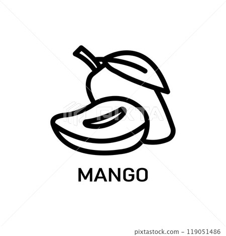 Mango icon. Simple mango icon for social media, app, and web design. Vector illustration. Mango icon. Simple mango icon for social media, app, and web design. Vector illustration. 119051486