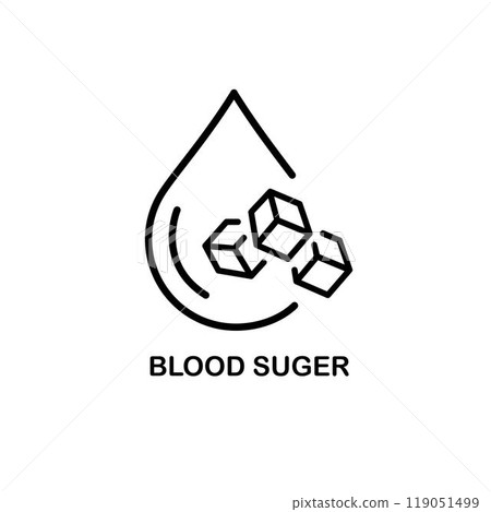 Blood sugar line icon. linear style sign for mobile concept and web design. Outline vector icon. Symbol, logo illustration. Vector graphics 119051499