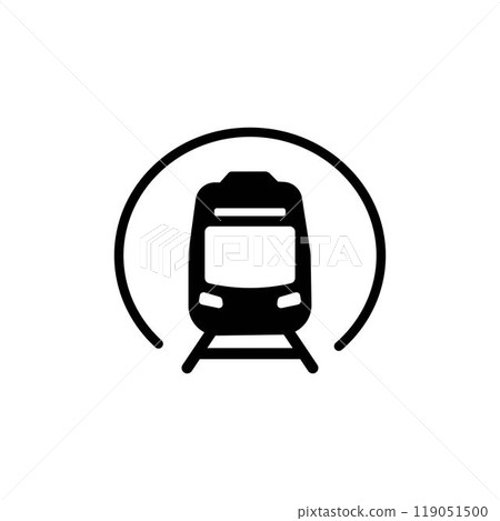 Metro icon in flat style. Train subway vector illustration. 119051500