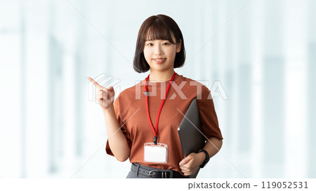 young business woman with laptop young business woman with laptop 119052531