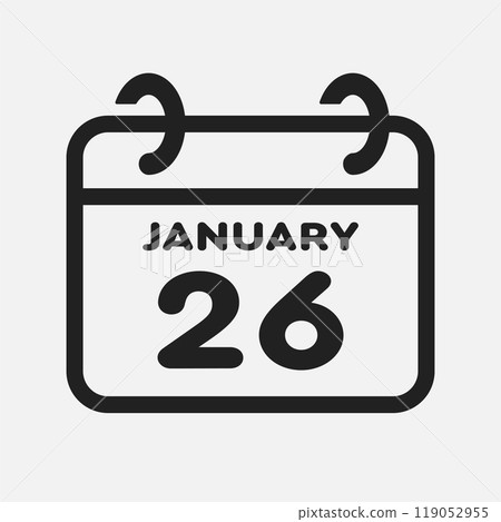 Icon page calendar day - 26 January 119052955