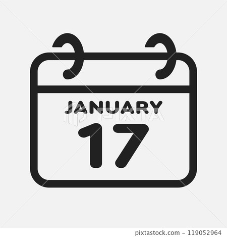 Icon page calendar day - 17 January Icon page calendar day - 17 January 119052964