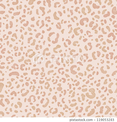Beige leopard seamless pattern. Fashion stylish texture hand drawn watercolor. Seamless leopard skin print light color. Abstract exotic jungle or africa wild cat texture. 119053283