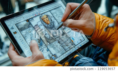 Hands Sketching an Advertisement Concept on a...-插圖素材 [119053657] - PIXTA圖庫
