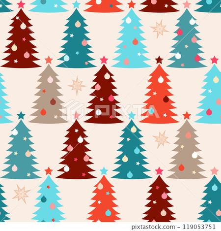 Seamless pattern with fir trees 119053751
