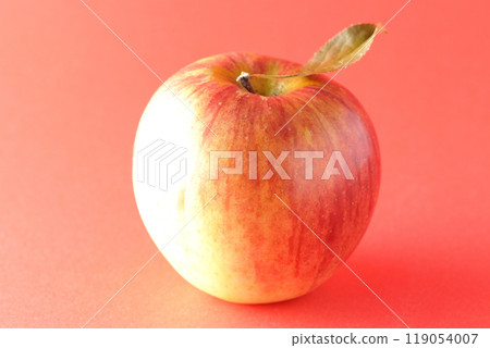 Single photo of an apple with leaves Single photo of an apple with leaves 119054007