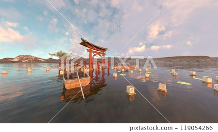 Torii漂浮在海中 119054266