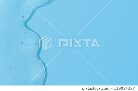 Blue serum gel background. Liquid cosmetic water 119054357