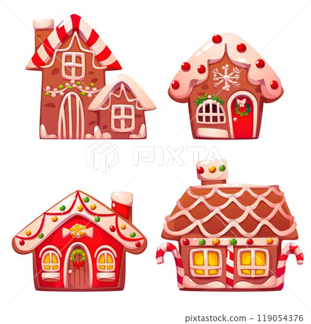 Gingerbread cookie house. Ginger bread and candy Gingerbread cookie house. Ginger bread and candy 119054376