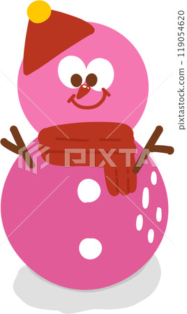 Pink Snowman Christmas element illustration Pink Snowman Christmas element illustration 119054620
