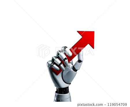 機器人手和上升箭頭人工智慧和技術成長 119054709
