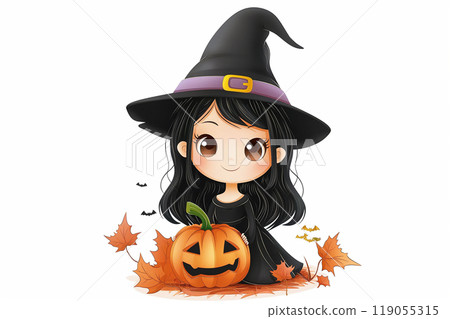 A girl who costumes Halloween 119055315