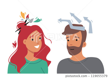 People with analytical and creative minds, using differences in thinking to brainstorm People with analytical and creative minds, using differences in thinking to brainstorm 119055379