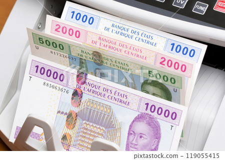 Central African CFA franc in the counting machine Central African CFA franc in the counting machine 119055415
