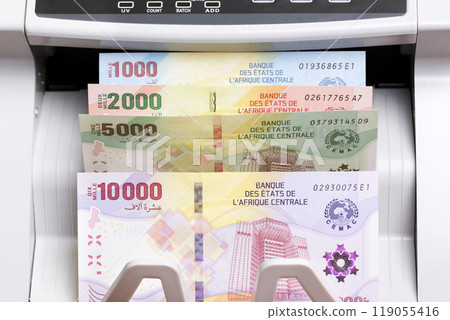 Central African CFA franc in the counting machine Central African CFA franc in the counting machine 119055416