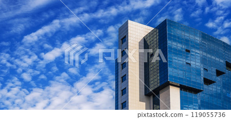 a fragment of the facade of a modern futuristic building a fragment of the facade of a modern futuristic building 119055736