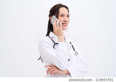 Online medical consultation Female doctor Medical staff Doctor Pharmacist Nurse 119055791