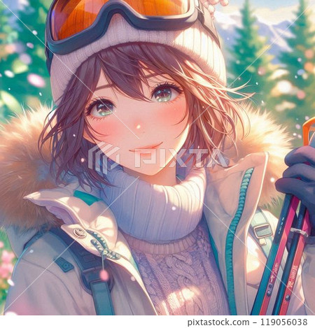 A lovely woman I met on the slopes 119056038