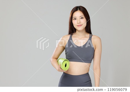 Yoga woman stretching Yoga woman stretching 119056079