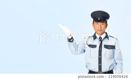 Guiding male security guard Guiding male security guard 119056426