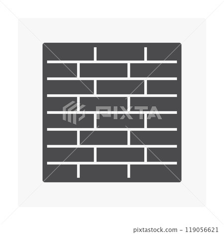 Brick wall vector icon design, mansonry to wall and fence. Brick wall vector icon design, mansonry to wall and fence. 119056621