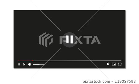 Streaming screen template with interface buttons, empty digital window with play forward and volume, multimedia video player mockup live, screenshot of video player, video streaming online Streaming screen template with interface buttons, empty digital window with play forward and volume, multimedia video player mockup live, screenshot of video player, video streaming online 119057598