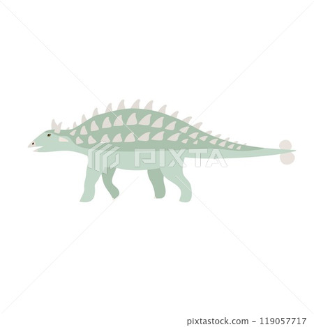 Vector flat hand drawn ankylosaur dinosaur 119057717
