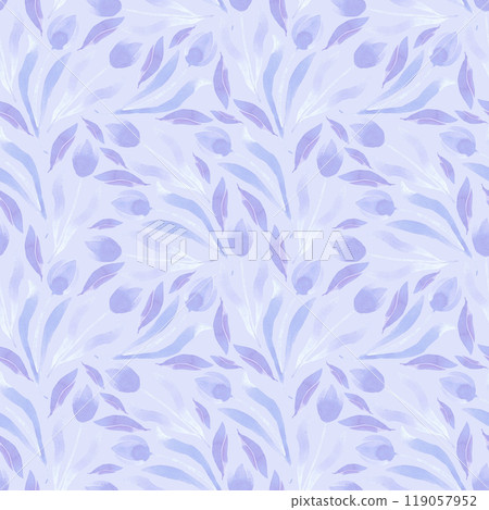Hand drawn watercolor purple tulip seamless pattern isolated on purple background. Can be used for textile, fabric, scrapbook and other printed products. 119057952