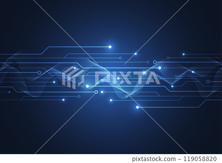 Abstract background with technology circuit board texture. Electronic motherboard illustration. Communication and engineering concept. Vector illustration 119058820
