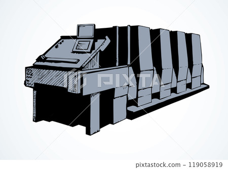 Modern printing press.Vector sketch Modern printing press.Vector sketch 119058919