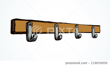 Wall hook. Vector drawing Wall hook. Vector drawing 119058930