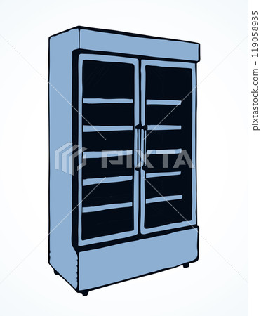 Freezer to store. Vector drawing 119058935