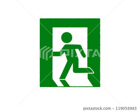 Hand drawn emergency exit illustration Hand drawn emergency exit illustration 119058983