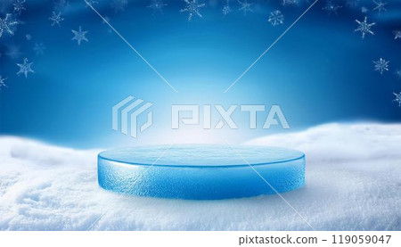 blue 3d podium for on snow 119059047