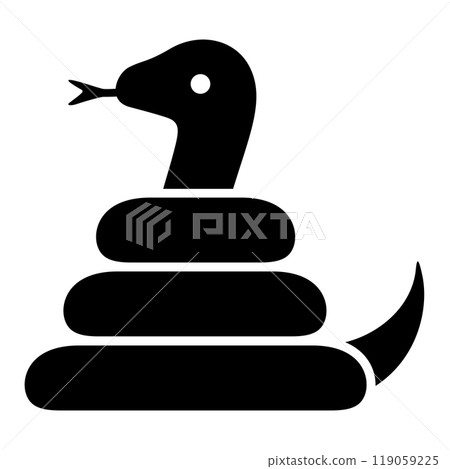 盤繞的蛇的剪影 盤繞的蛇的剪影 119059225