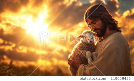 Jesus with lamb 119059435