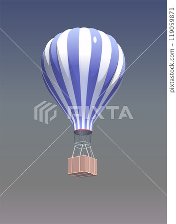 Hot air balloon with a basket in the sky. Vector. Hot air balloon with a basket in the sky. Vector. 119059871