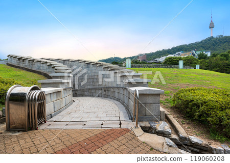 The entrance of Seoul Millennium Time Capsule Square, created in 1994 to celebrate the city 600th anniversary, holds items from that era, set to be opened in 2394. 119060208
