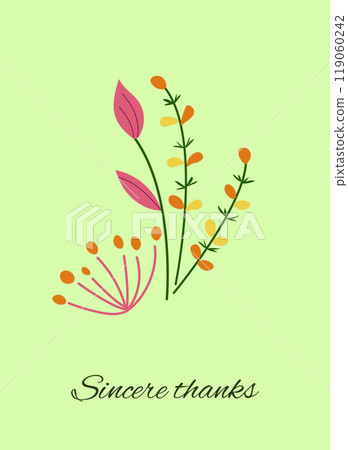 Bouquet of colorful summer flowers for greetings, Mother's Day, birthdays, and congratulations on a green background. Background for greeting cards and gift tags. Bouquet of colorful summer flowers for greetings, Mother's Day, birthdays, and congratulations on a green background. Background for greeting cards and gift tags. 119060242